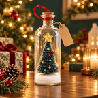 Christmas Message Bottle shown in different holiday settings